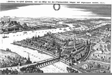 1632 Koblenz Merian Stahlstich - bis zur Zerstörung 1688